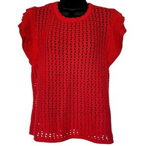 NWT GAP Women's Crew Neck Flutter Sleeve Sweater size Large